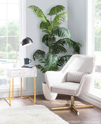Diana Lounge Chair - Gold Metal, Champaign Velvet