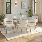Clara Dining Table - Gold Metal, Clear Glass