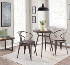 Clara Round Dinette Table - Antique Metal, Espresso Bamboo