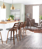 Izzy Lounge Chair + Ottoman Set - Black Metal, Espresso PU