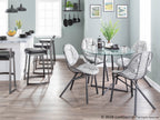 Wired Chair - Set of 2 - Black Metal, Light Grey PU