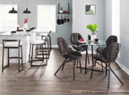 Wired Chair - Set of 2 - Black Metal, Espresso PU