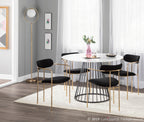Demi Chair - Set of 2 - Gold Metal, Black Velvet