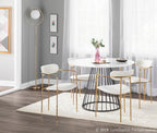 Demi Chair - Set of 2 - Gold Metal, Cream Velvet