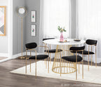 Demi Chair - Set of 2 - Gold Metal, Black Velvet