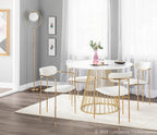 Demi Chair - Set of 2 - Gold Metal, Cream Velvet