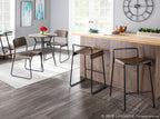 Clara Round Dinette Table - Antique Metal, Espresso Bamboo