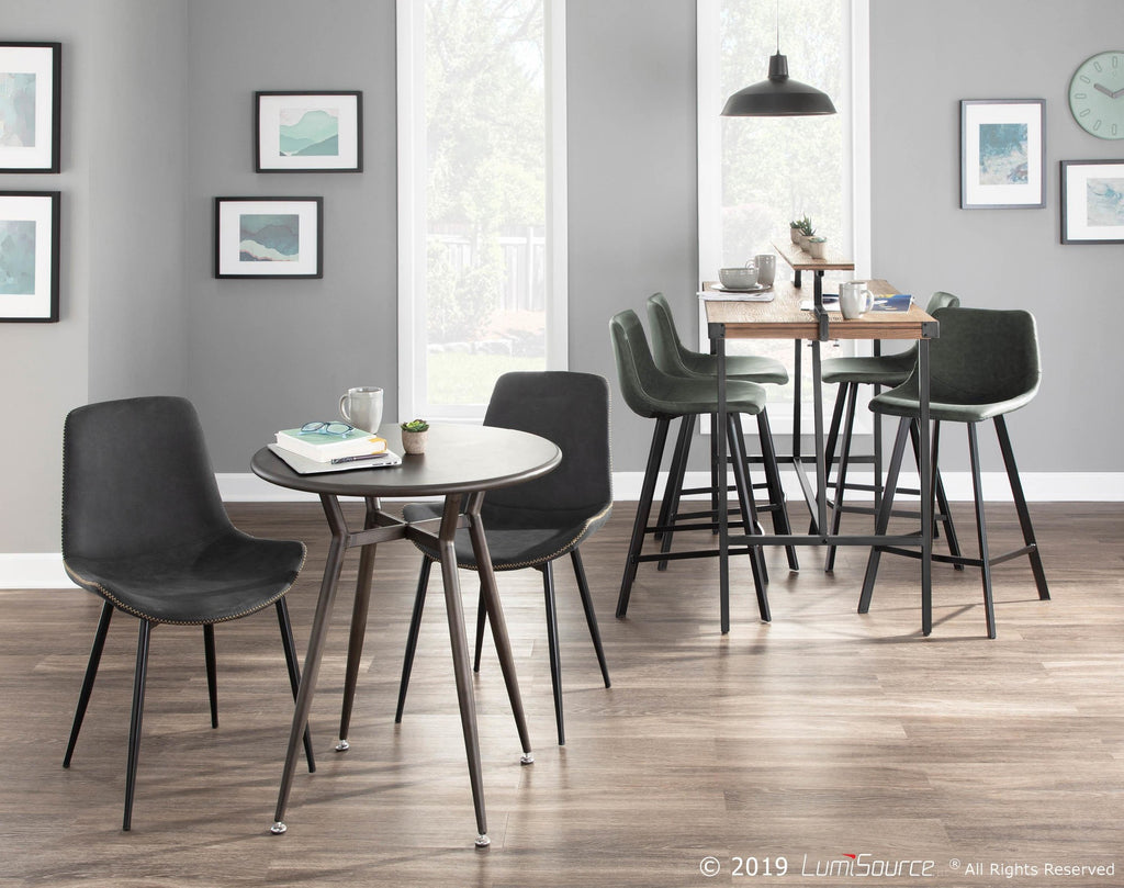 Gia Counter Table - Black Metal, Brown Bamboo