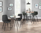 Gia Counter Table - Black Metal, Brown Bamboo