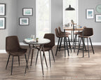 Gia Counter Table - Black Metal, Brown Bamboo