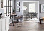 Dakota Dining Table - Antique Metal, Espresso Bamboo