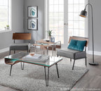 Tea Side Nesting Tables - Stainless Steel, Walnut