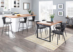 Waco Upholstered Chair - Black Metal, Grey Fabric
