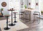 Dakota Bar Table - Black Metal, Bamboo