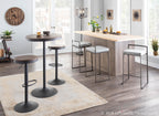 Dakota Bar Table - Grey Metal, Brown Bamboo