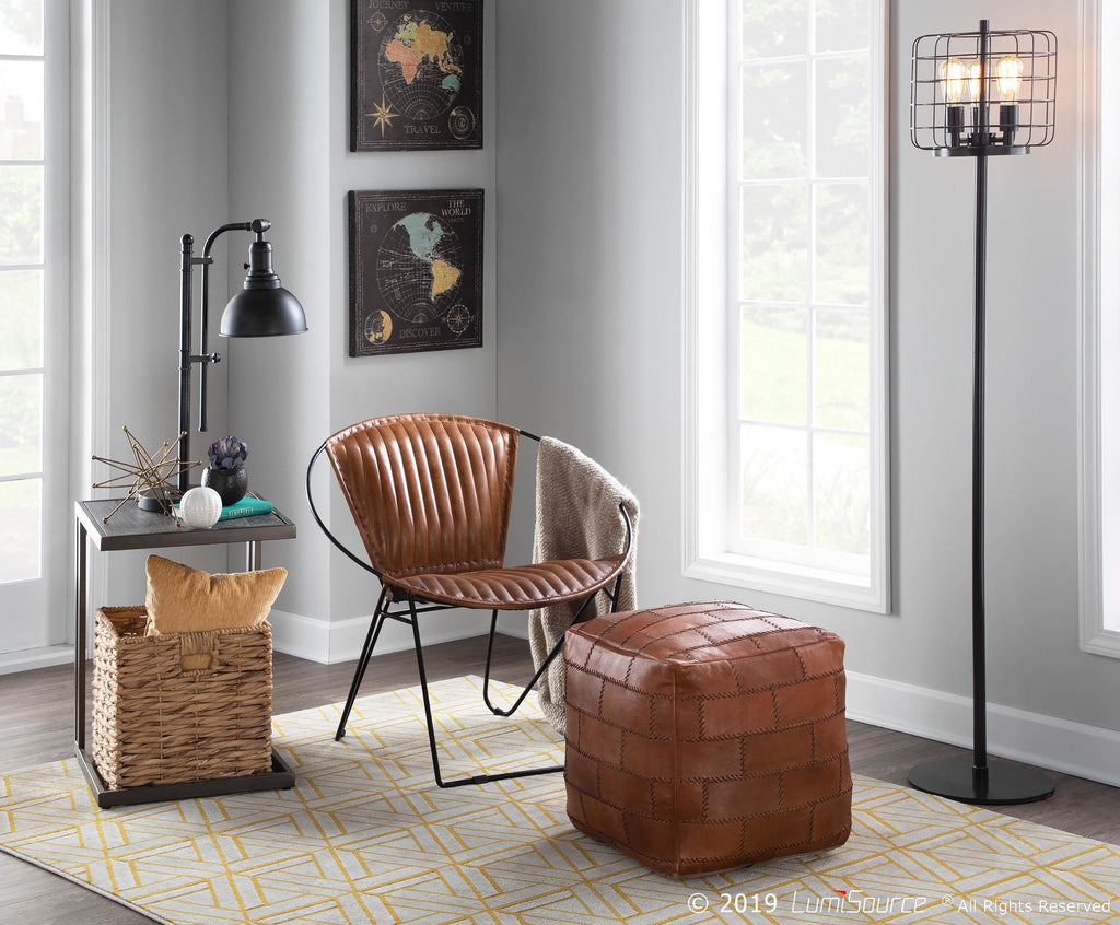 Cobbler Pouf - Brown Leather