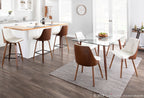 Gianna Chair - Walnut Wood , White PU