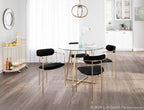 Demi Chair - Set of 2 - Gold Metal, Black Velvet