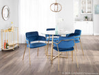 Napoli Chair - Set of 2 - Gold Metal, Blue Velvet