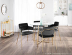 Napoli Chair - Set of 2 - Gold Metal, Black Velvet