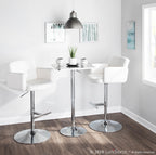 Stout Adjustable Barstool - Chrome, White PU