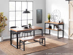 Waco Upholstered Chair - Black Metal, Grey Fabric
