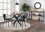 Waco Upholstered Chair - Black Metal, Grey Fabric