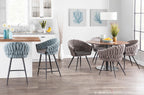 Braided Matisse Chair - Black Frame, Grey Fabric, Grey PU