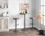 Dakota Bar Table - Grey Metal, Brown Bamboo