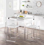 Mara 26" Fixed-Height Counter Stool - Set of 2 - Stainless Steel, Camel PU