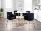 Andrew Chair - Set of 2 - Gold Metal, Black Velvet