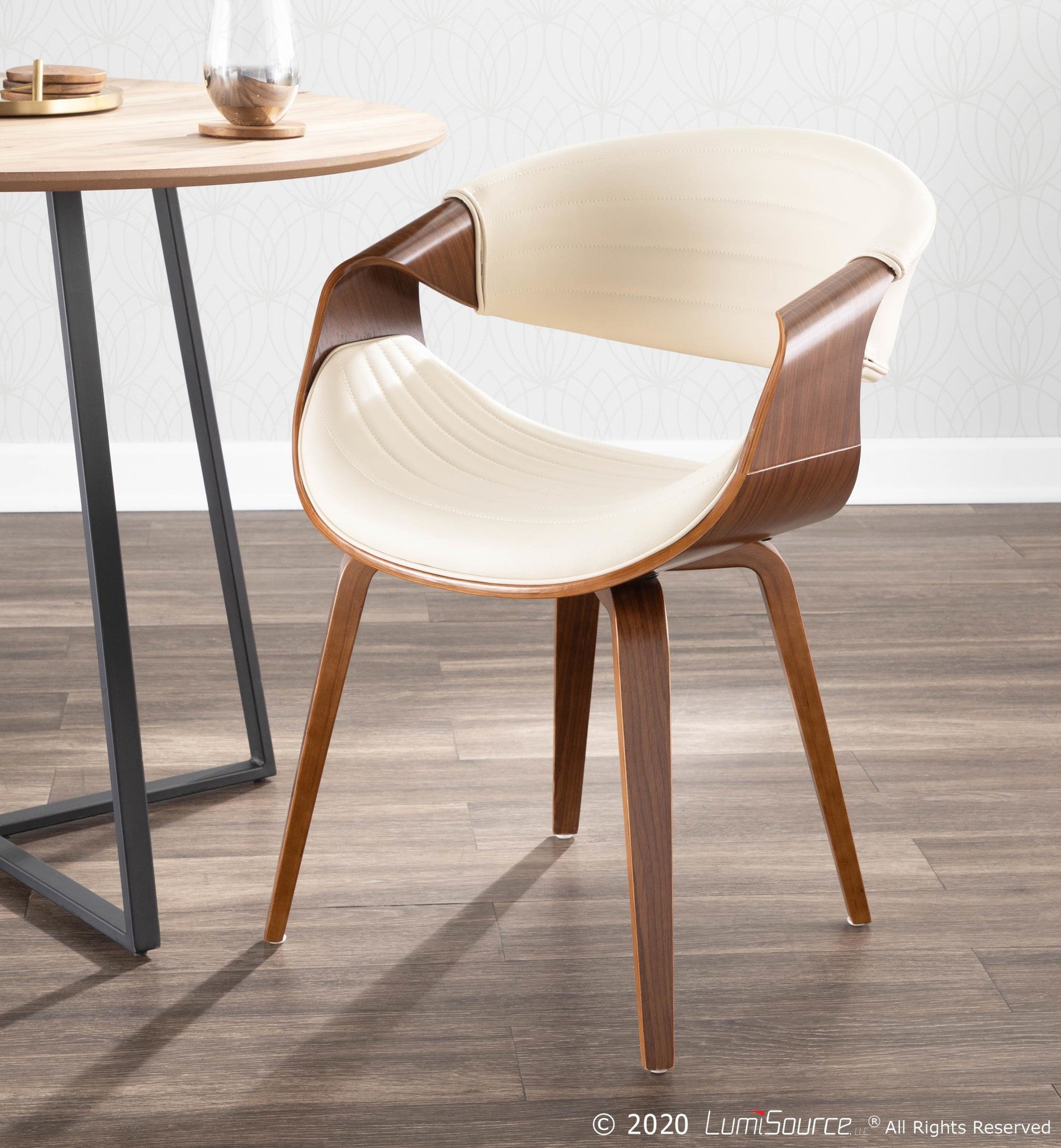 Symphony Chair - Walnut Wood, Cream PU