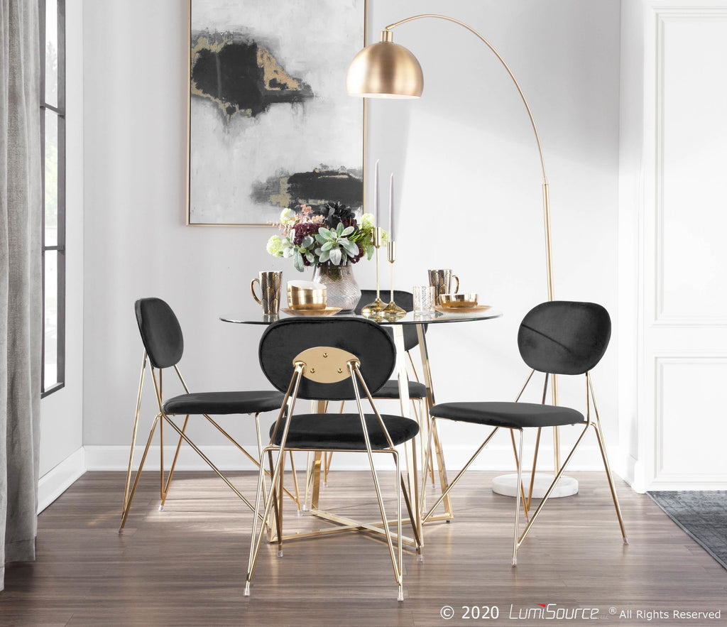 March Floor Lamp - White Marble, Antique Brass Metal