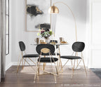 March Floor Lamp - White Marble, Antique Brass Metal