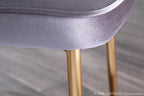 Marcel Dining Chair - Set of 2 - Gold Metal, Silver Velvet