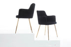Andrew Chair - Set of 2 - Gold Metal, Black Velvet