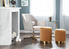 Diana Lounge Chair - Gold Metal, Champaign Velvet