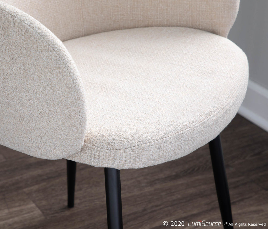 Boyne Chair - Black Metal, Cream Noise Fabric