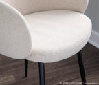 Boyne Chair - Black Metal, Cream Noise Fabric
