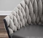 Braided Matisse Chair - Black Frame, Grey Fabric, Grey PU