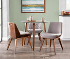 Trilogy Round Dinette Table - Walnut Wood, Clear Glass