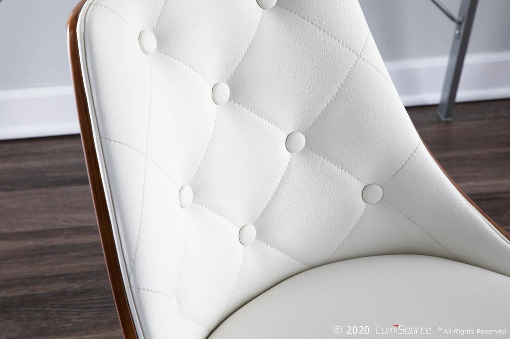 Gianna Chair - Walnut Wood , White PU
