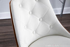 Gianna Chair - Walnut Wood , White PU