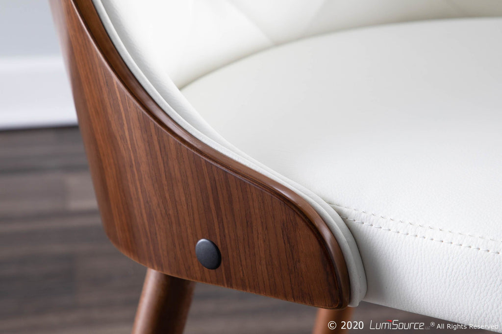 Gianna Chair - Walnut Wood , White PU