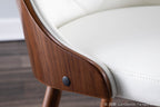 Gianna Chair - Walnut Wood , White PU
