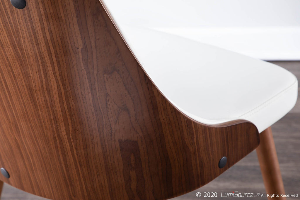 Gianna Chair - Walnut Wood , White PU