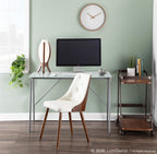 Gianna Chair - Walnut Wood , White PU