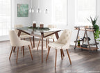 Giovanni Chair - Walnut Wood, Ivory Cream PU