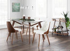 Gianna Chair - Walnut Wood , White PU
