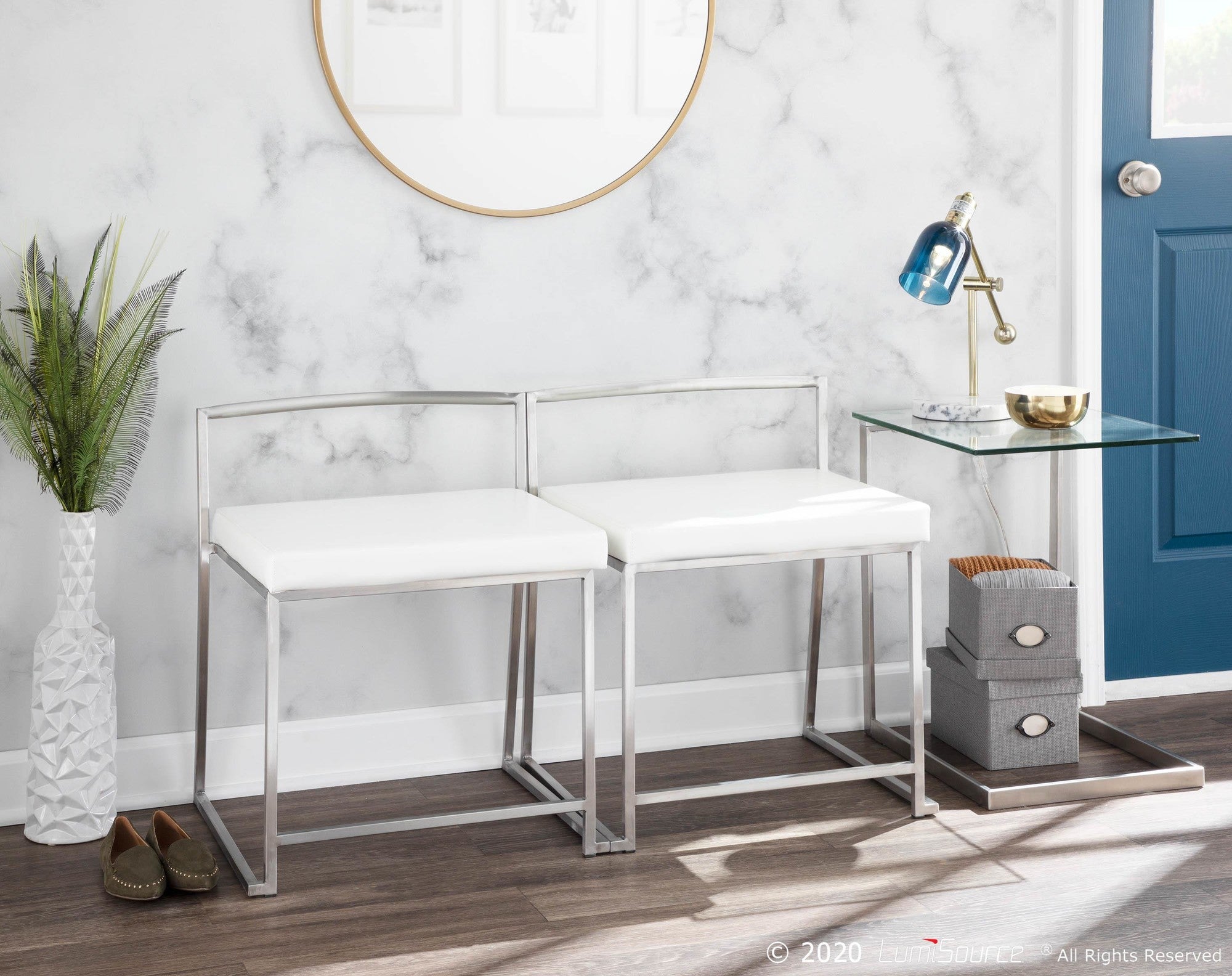 Zenn End Table - Stainless Steel, Glass